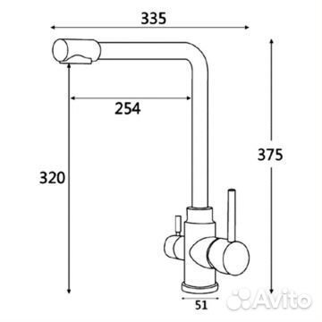 Смеситель для кухонных моек Vieir Kitchen V15026-A