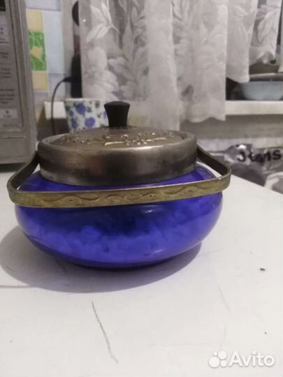 Сахарница цветное стекло СССР