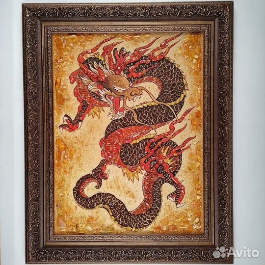 Картины из янтаря на новый год дракона 2024