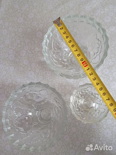 Хрусталь вазочки для варенья на ножке СССР