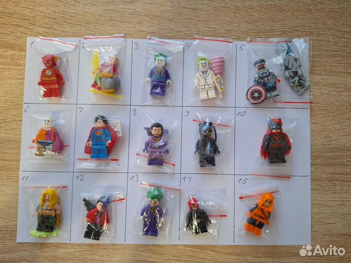 Лего минифигурки Marvel и DC