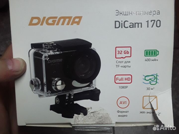 Экшн камера digma dicam170