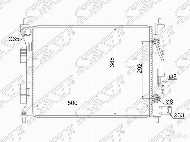 Радиатор охлаждения Киа Рио 11- АКПП