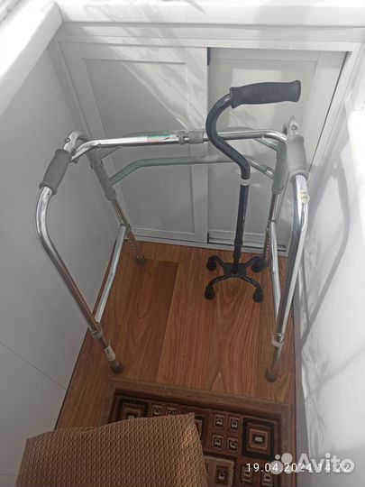 Ходунки для взрослых и трость 4х опорная