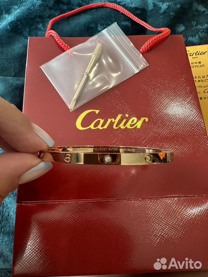 Браслет cartier love тонкий