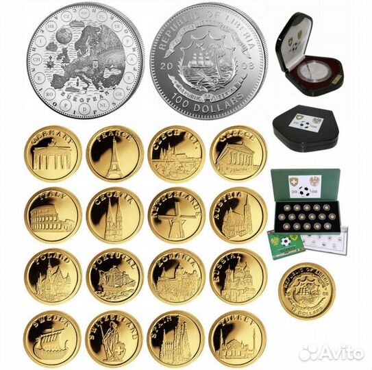 Набор монет Либерии «Чемпионат Европы по футболу