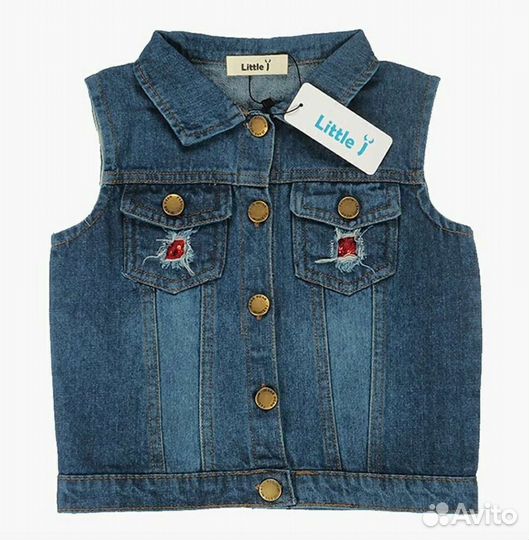 Джинсовая жилетка для девочки 100