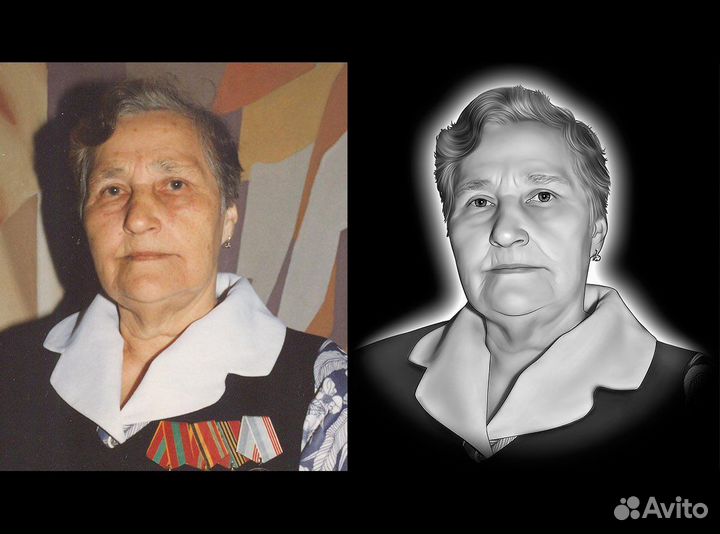 Портрет фото на памятник, ретушь, восстановление