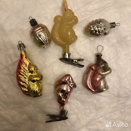 Елочные игрушки СССР 9фрукт льдинка фигурки