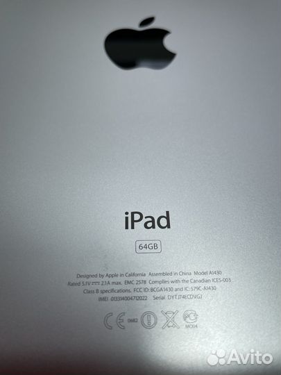 Apple iPad 3 (A1430) 64 гб
