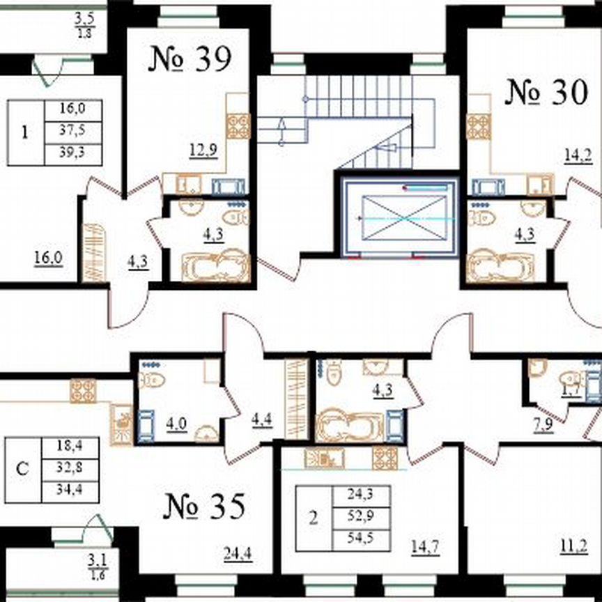 3-к. квартира, 69,2 м², 4/8 эт.