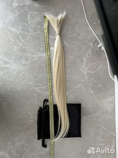 Волосы натуральные 56см блонд