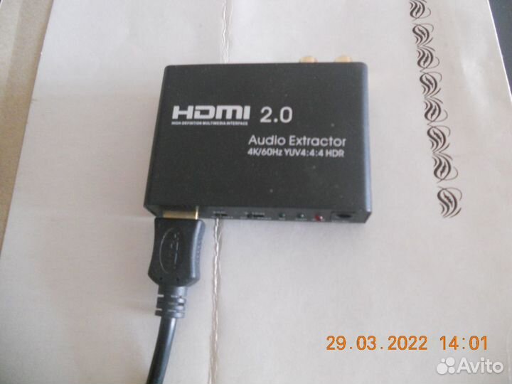 Аудиоадаптер с hdmi на spdif(оптика) и 