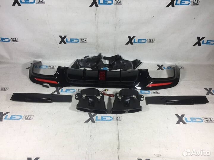 Диффузор с насадками W222 Brabus AMG рест глянец