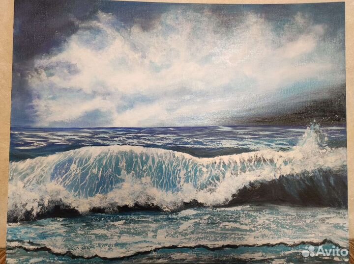 Картина маслом на холсте море
