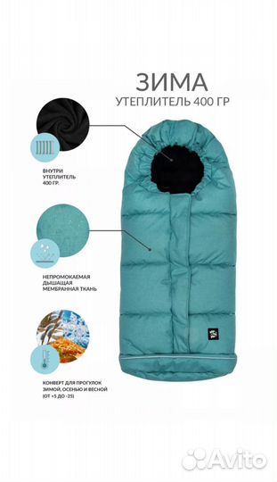 Конверт в коляску зимний спальный мешок в санки