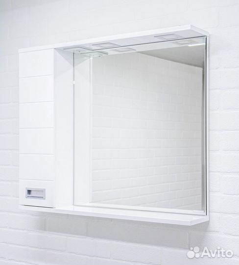 Шкаф-зеркало Cube 65 Эл. левый Домино