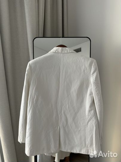 Льняной белый пиджак Lime