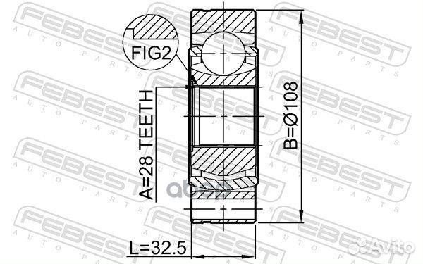 Шрус внутренний 28X108 2311B6 Febest