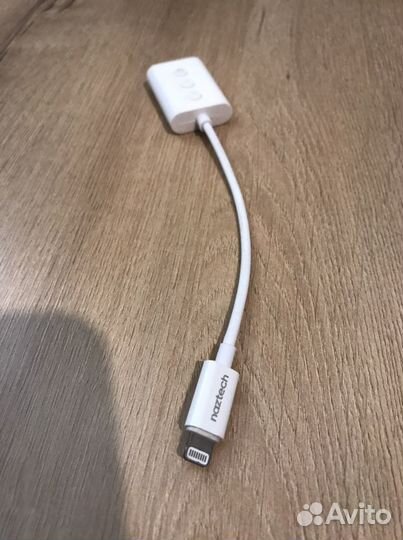 Адаптер iPhone lightning naztech 3.5mm jack