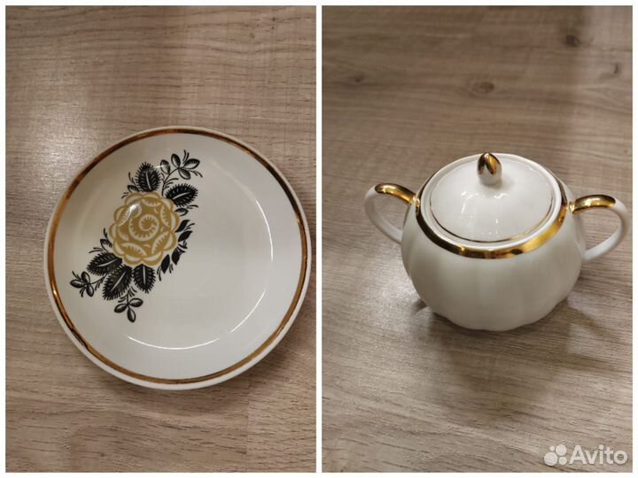 Сахарница,блюдце дулево