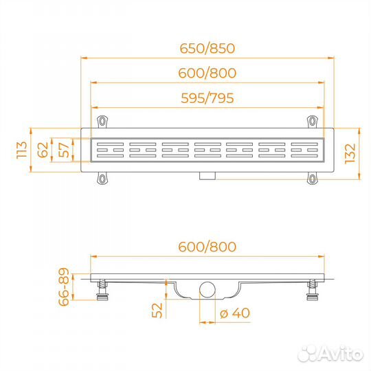 Душевой лоток Drain Leo-40 (600) Drain Leo