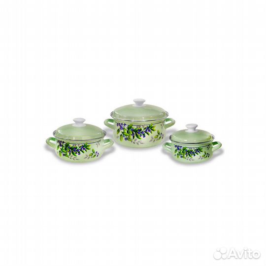 Набор 3 пр. Черника-1 (1,5 л, 2,0 л, 3,0 л) салатн