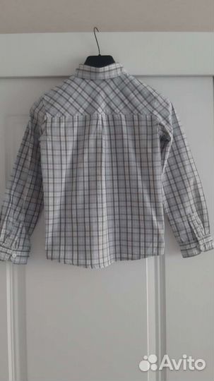 Рубашка для мальчика серая школьная.Размер-128-134
