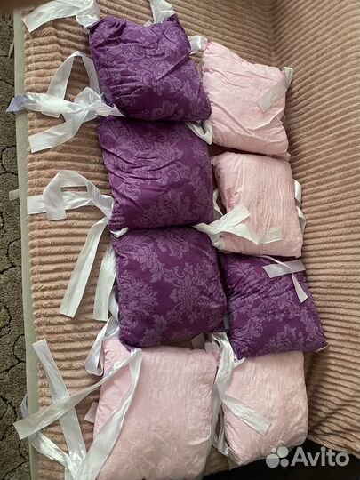 Бортики в детскую кроватку для девочки