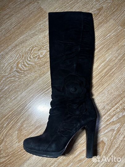 Сапоги замшевые, женские, демисезонные