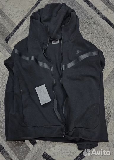 Кофта nike tech fleece черная