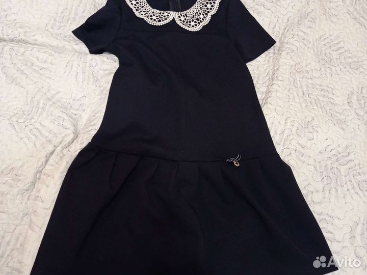 Школьное темно- синее платье, р. 128-134
