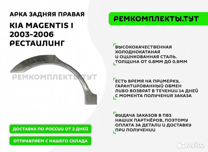 Арка задняя правая Kia Magentis 1