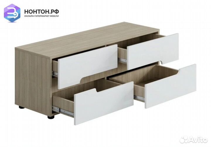 Тумба под тв Палермо-3 ясень шимо светлый / белый