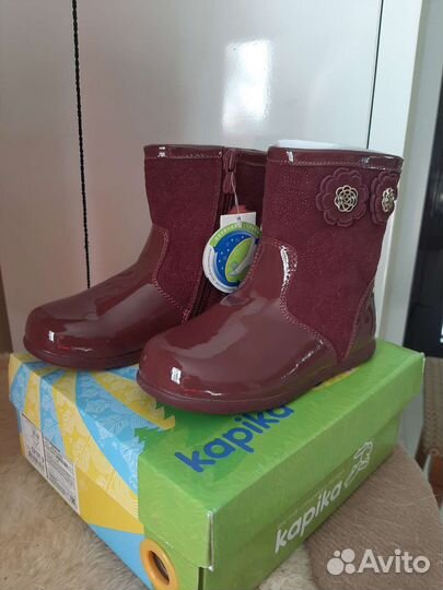 Сапоги для девочки, натуральная кожа, Капика