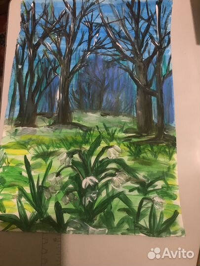 Рисунок Весна, 8 марта в школу и в сад