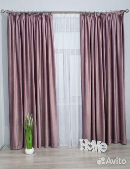 Комплект штор из бархата - плотной и мягкой ткани