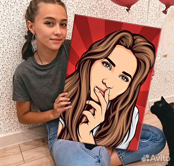 Портрет на холсте по фото (разные размеры)