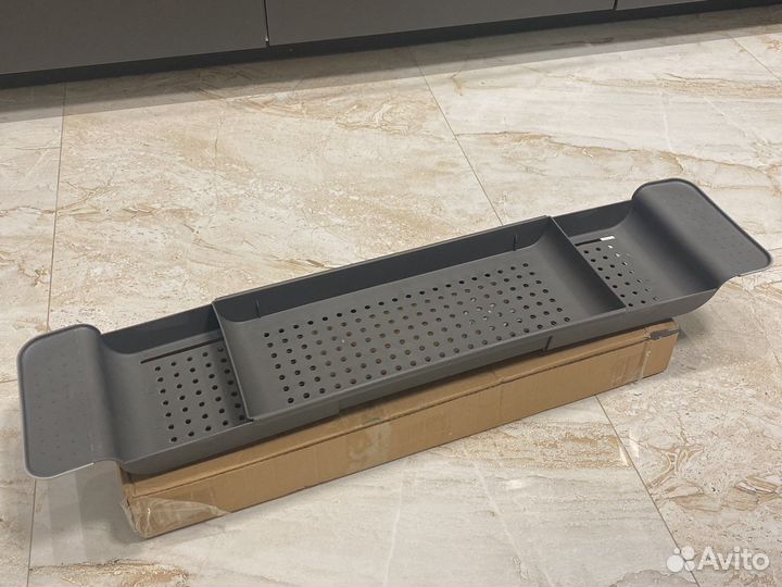 Новая Столик для ванны серый пластик подставка