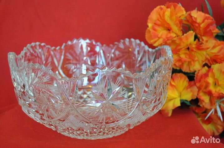 Хрустальная посуда/ ваза для фруктов/салатник
