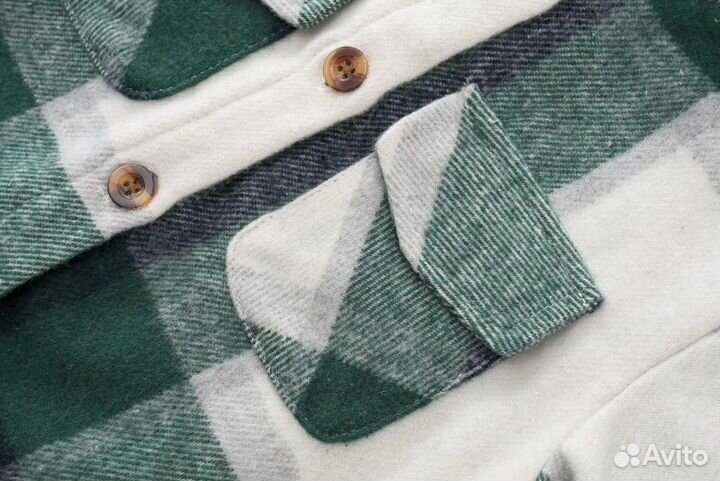 Рубашка теплая в клетку для мальчика 98 104 110