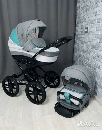 Коляска 3 в 1 Indigo с автолюлькой на шасси