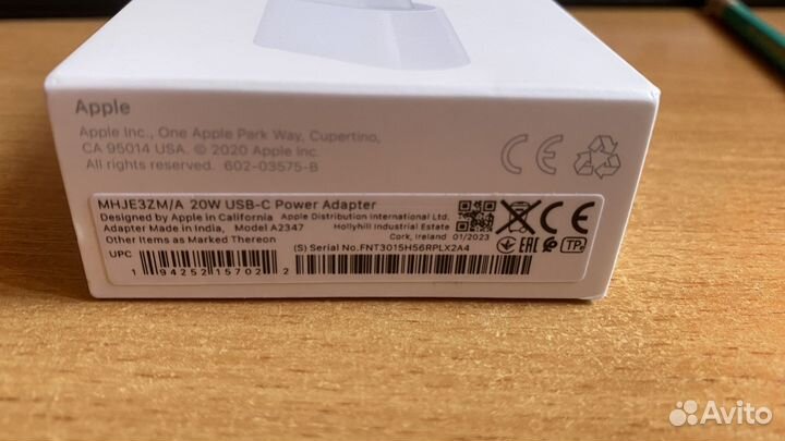 Адаптер apple 20w USB-C