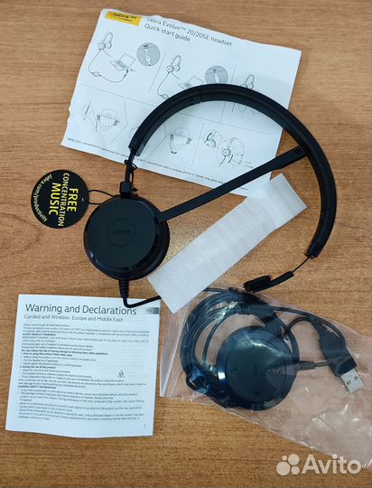 Гарнитура Jabra Evolve 20 UC mono