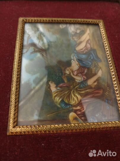 Картина миниатюра Франция, старинная