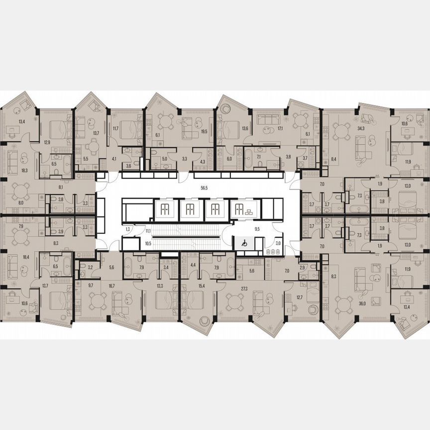 4-к. квартира, 110 м², 33/39 эт.