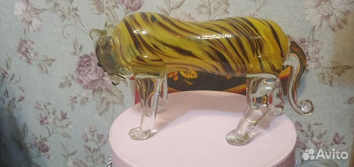 Статуэтка Тигр выдувное стекло