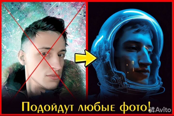 Портрет по фото на холсте, картина в подарок