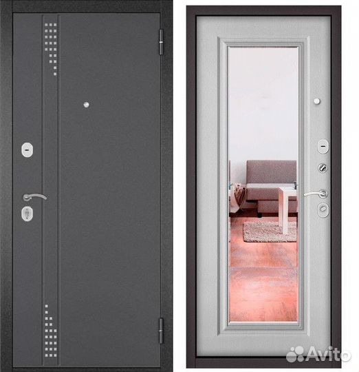 Входные металлические двери с зеркалом