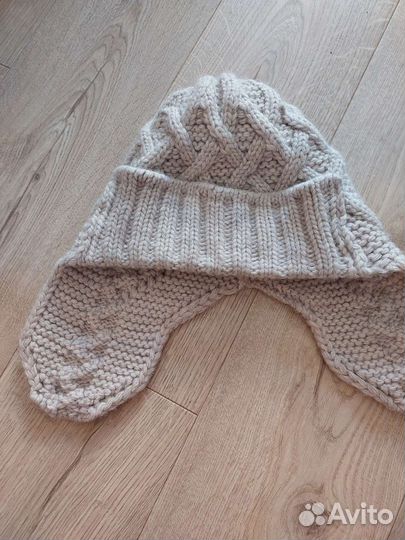 Шапка ушанка женская вязаная